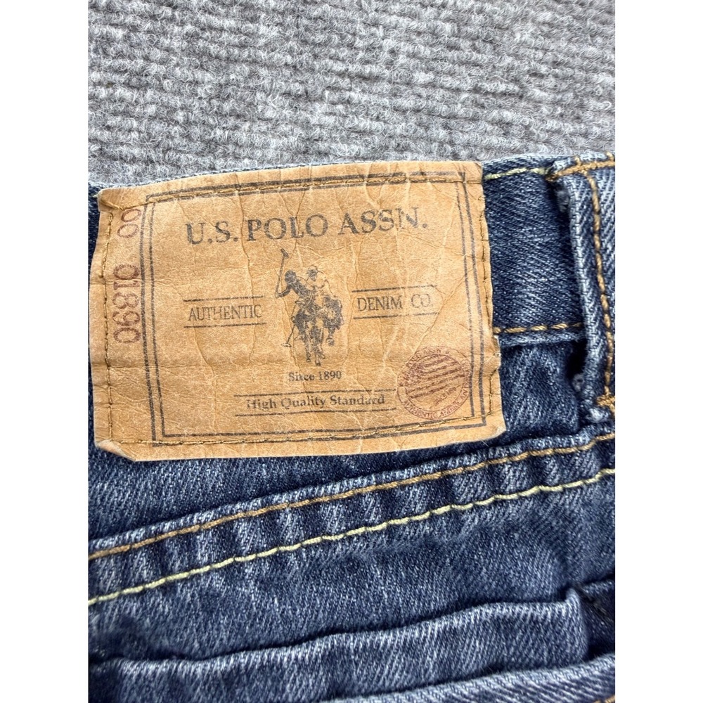 US Polo Assn Kids Boys Size 12 Slim Straight Jeans Blue Denim Embroidered Vtg - Picture 2 of 12